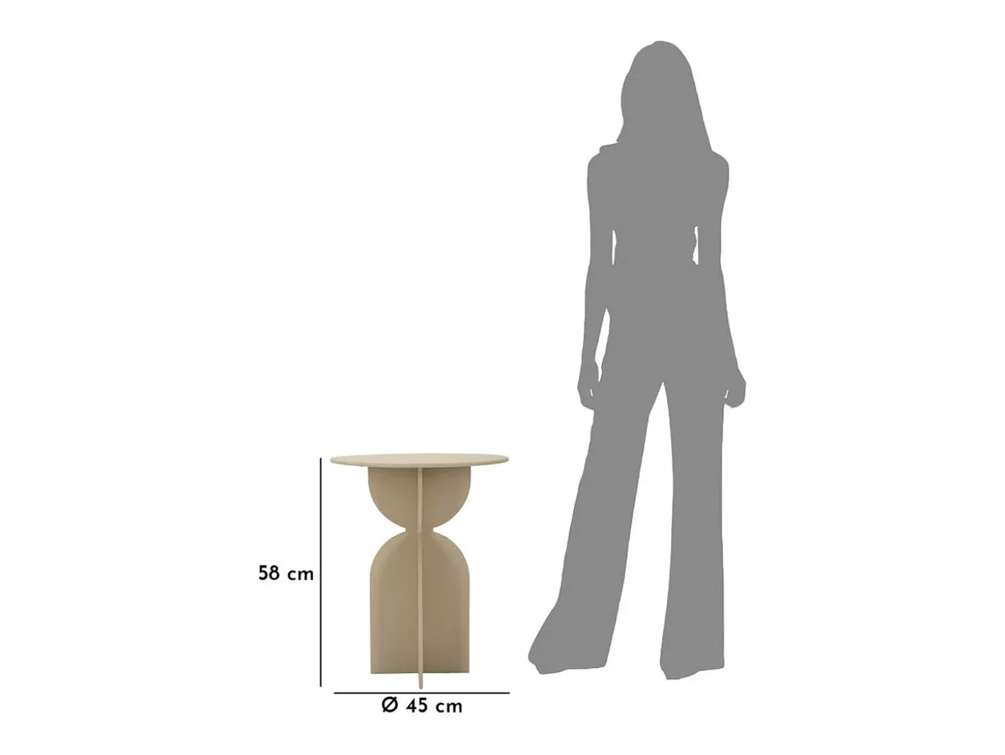 Mesa de Centro VKH800, Bege, 45x45x58 cm, Kendra Home