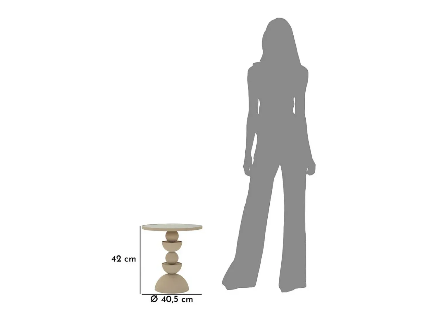 Mesa de Centro VKH799, Bege, 40,5x40,5x42 cm, Kendra Home
