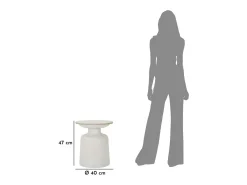 Mesa de Centro VKH526, Branco, 40x40x47 cm, Kendra Home