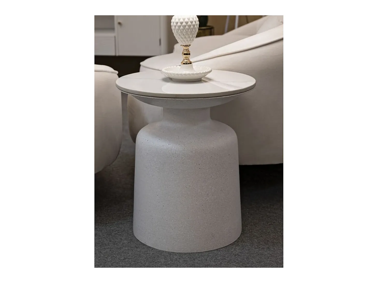 Mesa de Centro VKH526, Branco, 40x40x47 cm, Kendra Home