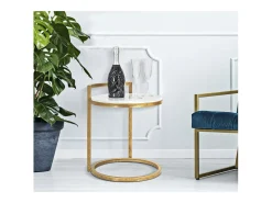 Mesa de Centro VKH531, Branco, 40,5x40,5x50,5 cm, Kendra Home