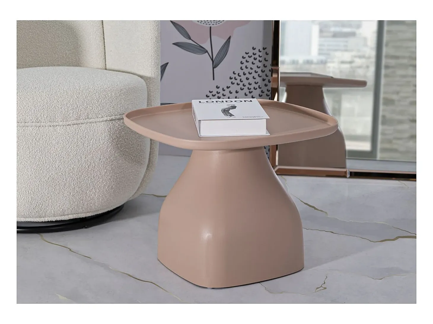 Mesa de Centro VKH710, Cor-de-rosa, 38x48x48 cm, Kendra Home