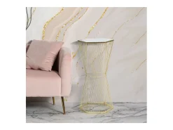 Mesa de Centro VKH600, Ouro, 40x35x80 cm, Kendra Home