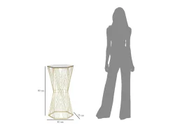 Mesa de Centro VKH600, Ouro, 40x35x80 cm, Kendra Home