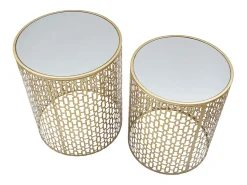 Mesa de Centro VKH540, Ouro, 41x41x50 cm, Kendra Home