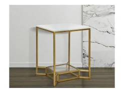Mesa de Centro VKH536, Ouro, 47x47x60 cm, Kendra Home