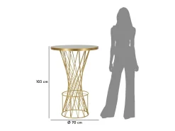 Mesa de Centro VKH805, Ouro, 70x70x103 cm, Kendra Home