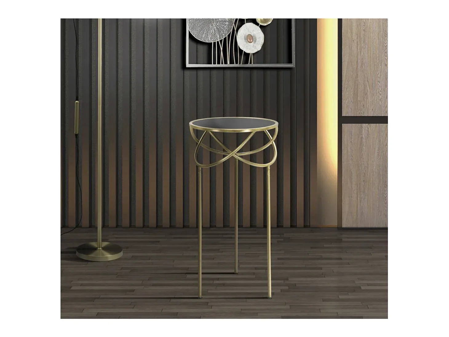 Mesa de Centro VKH593, Ouro, 40x40x80 cm, Kendra Home