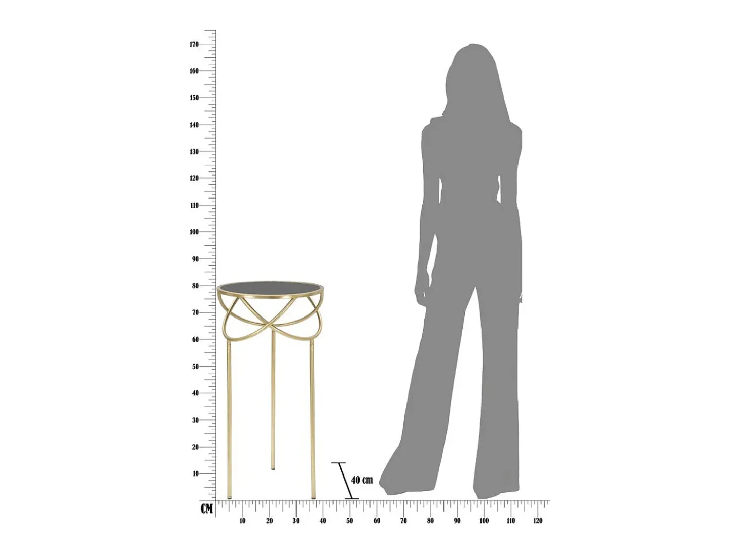 Mesa de Centro VKH593, Ouro, 40x40x80 cm, Kendra Home