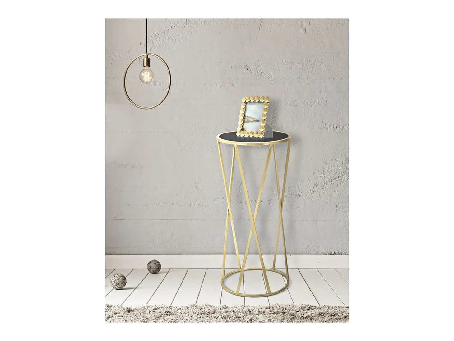 Mesa de Centro VKH601, Ouro, 35x35x75 cm, Kendra Home