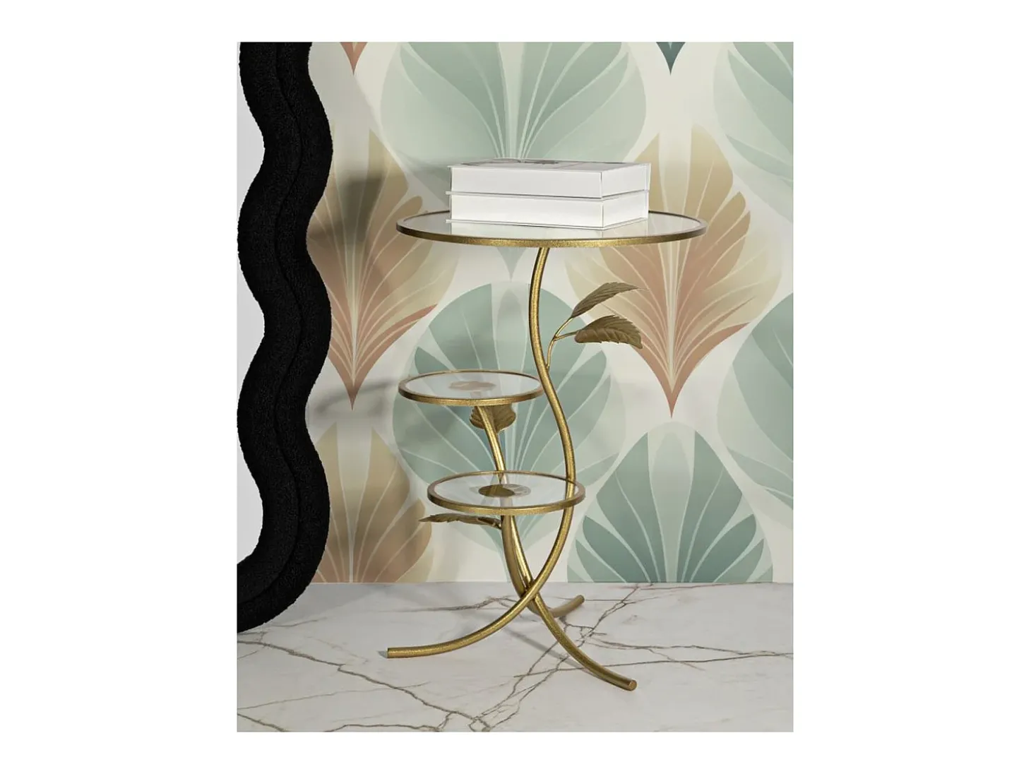 Mesa de Centro VKH802, Ouro, 54x54x69,5 cm, Kendra Home