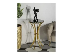 Mesa de Centro VKH879, Ouro, 50x50x92 cm, Kendra Home