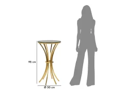 Mesa de Centro VKH879, Ouro, 50x50x92 cm, Kendra Home