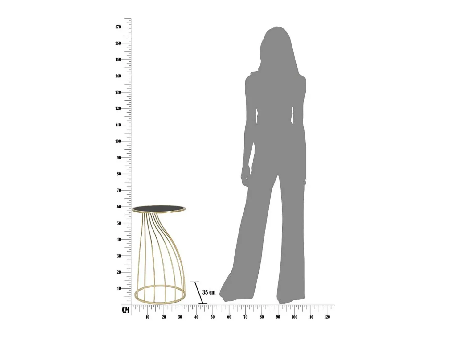 Mesa de Centro VKH548, Ouro, 35x35x60 cm, Kendra Home