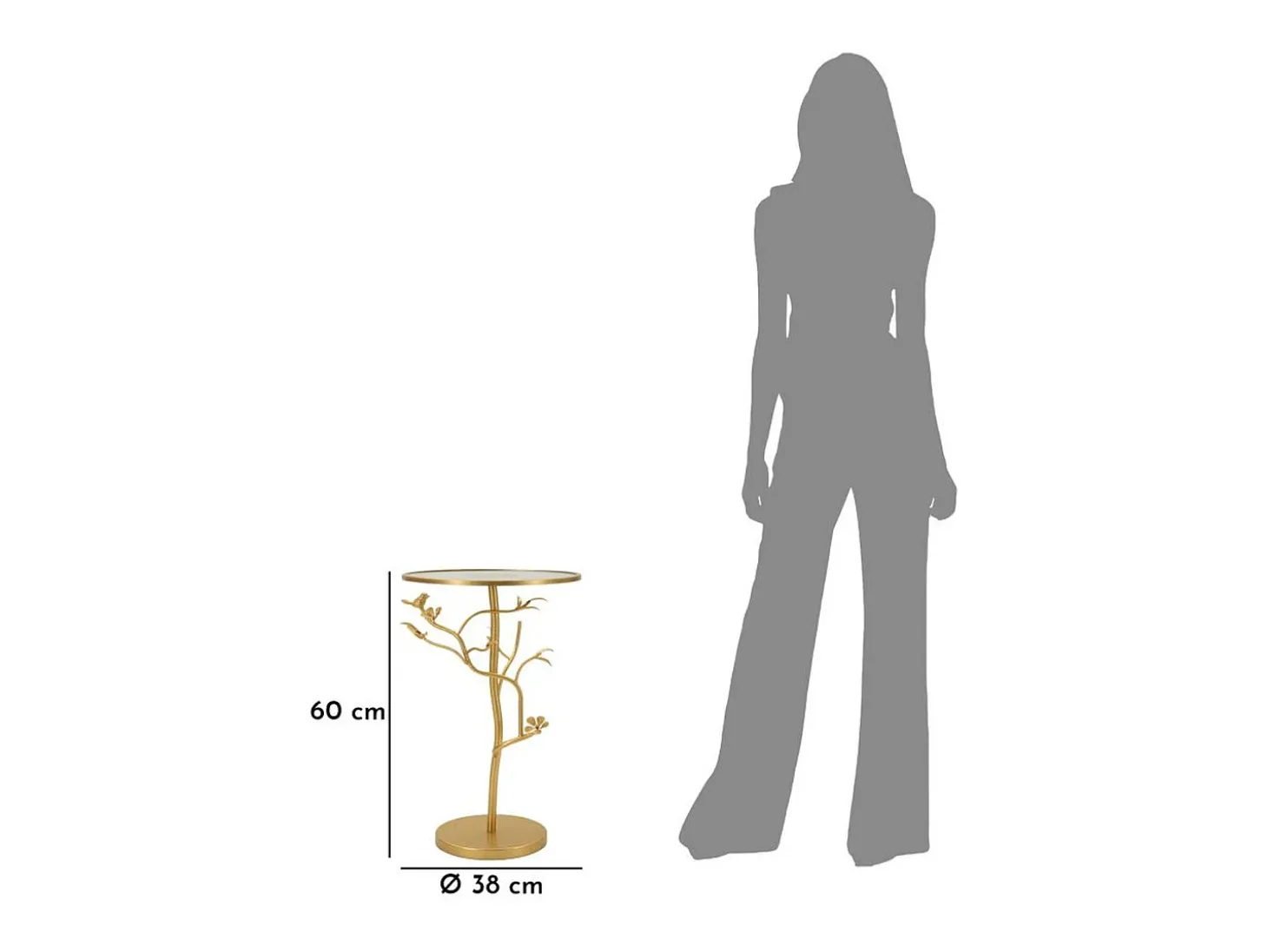 Mesa de Centro VKH804, Ouro, 38x38x60 cm, Kendra Home