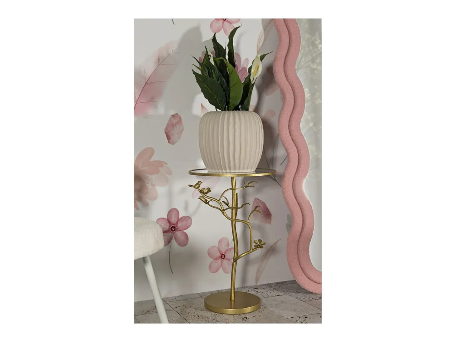 Mesa de Centro VKH804, Ouro, 38x38x60 cm, Kendra Home