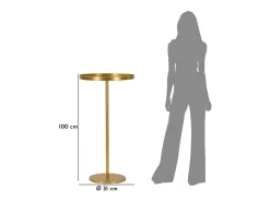 Mesa de Centro VKH578, Ouro, 51x51x100 cm, Kendra Home