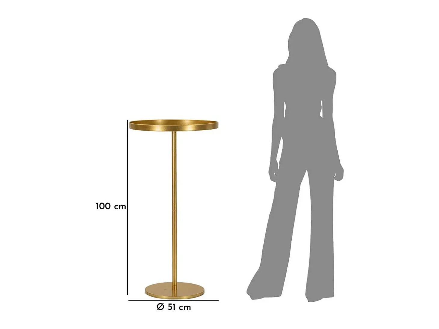 Mesa de Centro VKH578, Ouro, 51x51x100 cm, Kendra Home