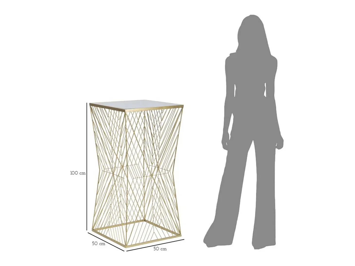 Mesa de Centro VKH594, Ouro, 50x50x100 cm, Kendra Home