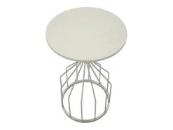 Mesa de Centro VKH532, Prata, 37,5x37,5x58 cm, Kendra Home