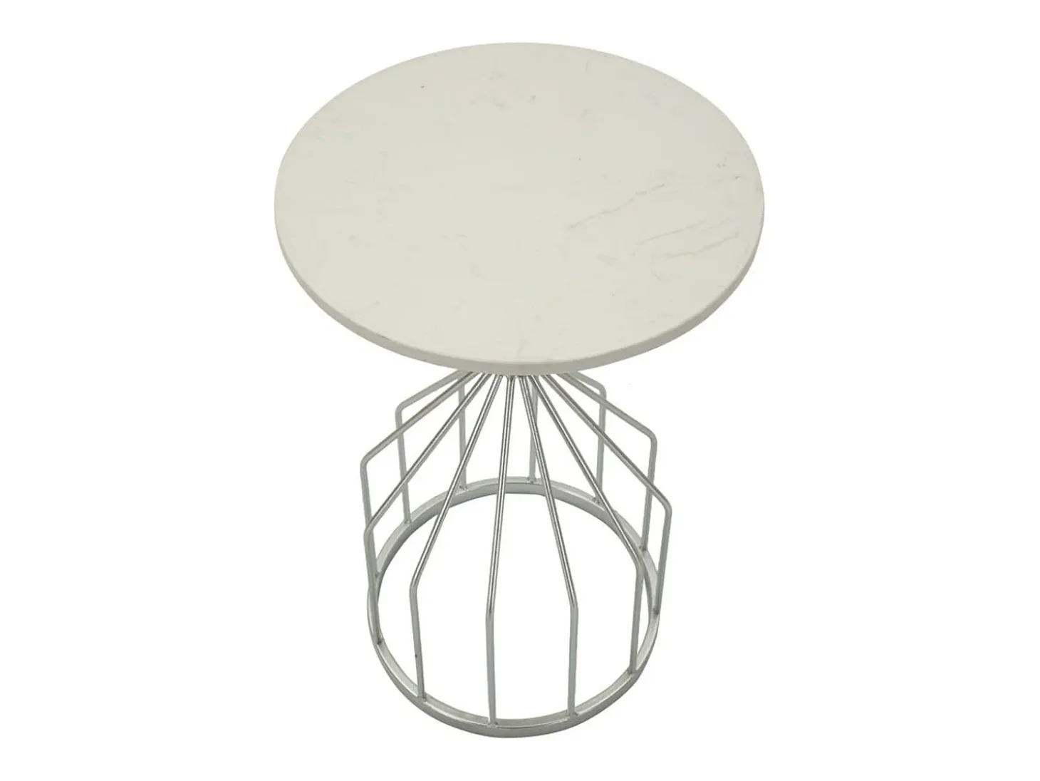 Mesa de Centro VKH532, Prata, 37,5x37,5x58 cm, Kendra Home
