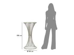 Mesa de Centro VKH581, Prata, 50x50x100 cm, Kendra Home