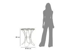 Mesa de Centro VKH564, Prata, 56x56x68 cm, Kendra Home