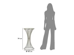Mesa de Centro VKH582, Prata, 40x40x79 cm, Kendra Home