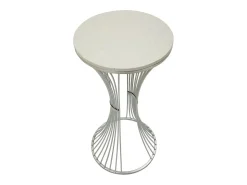 Mesa de Centro VKH582, Prata, 40x40x79 cm, Kendra Home