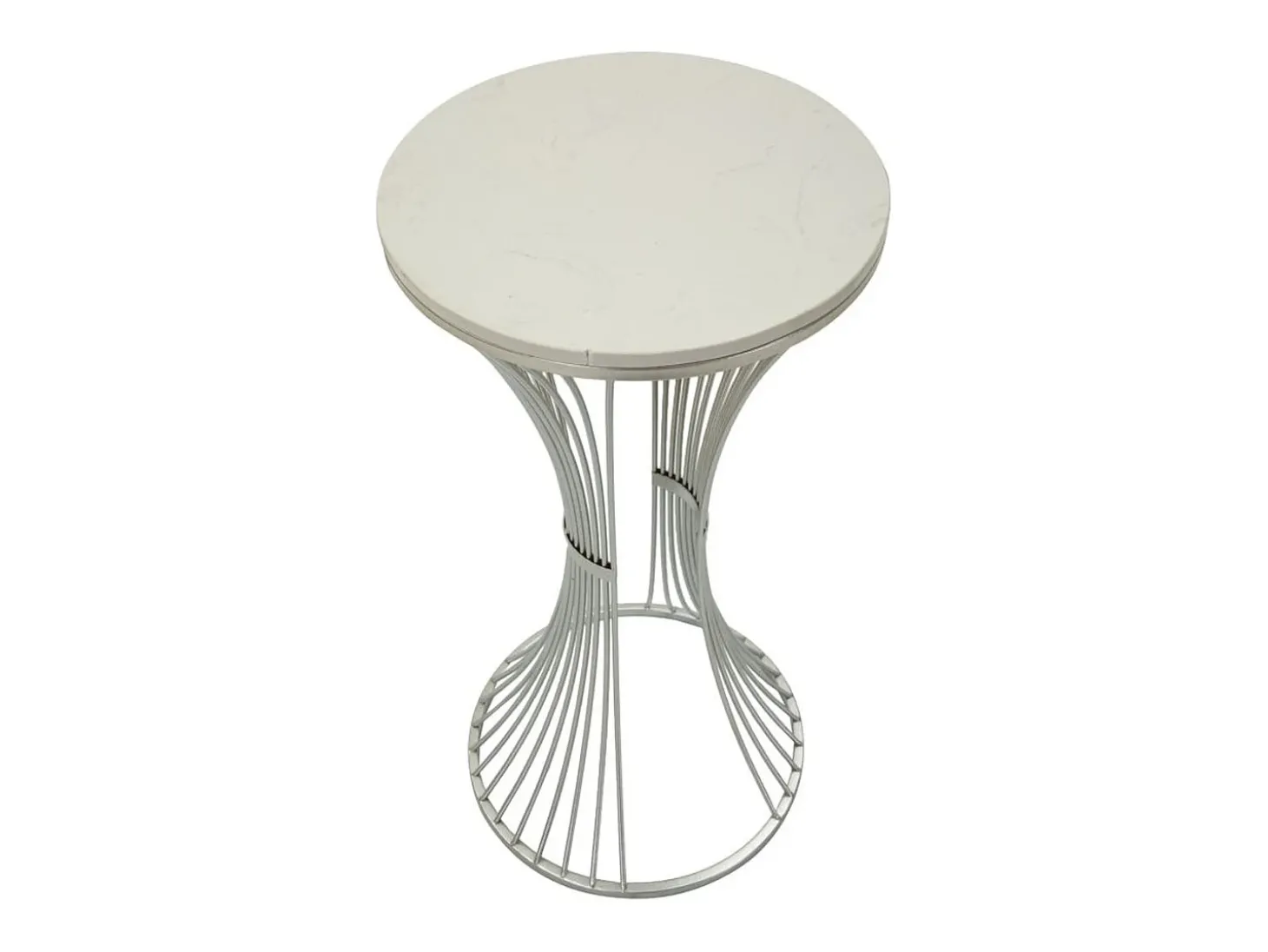 Mesa de Centro VKH582, Prata, 40x40x79 cm, Kendra Home