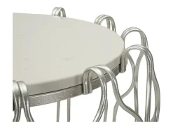 Mesa de Centro VKH530, Prata, 47,5x47,5x61,5 cm, Kendra Home