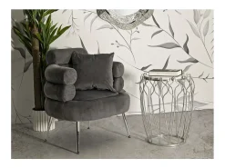 Mesa de Centro VKH530, Prata, 47,5x47,5x61,5 cm, Kendra Home
