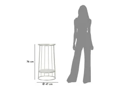 Mesa de Centro VKH583, Prata, 40x40x76 cm, Kendra Home