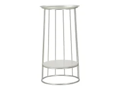 Mesa de Centro VKH583, Prata, 40x40x76 cm, Kendra Home