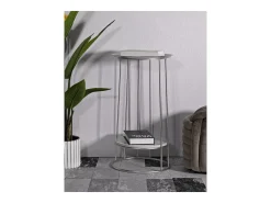 Mesa de Centro VKH583, Prata, 40x40x76 cm, Kendra Home
