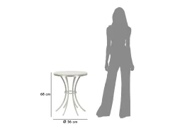 Mesa de Centro VKH807, Prata, 56x56x68 cm, Kendra Home