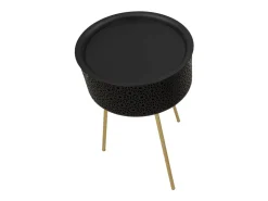 Mesa de Centro VKH521, Preto, 40x40x65 cm, Kendra Home