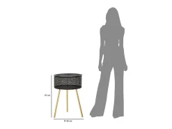Mesa de Centro VKH521, Preto, 40x40x65 cm, Kendra Home