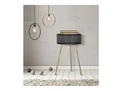 Mesa de Centro VKH521, Preto, 40x40x65 cm, Kendra Home