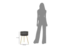 Mesa de Centro VKH523, Preto, 35x35x50 cm, Kendra Home