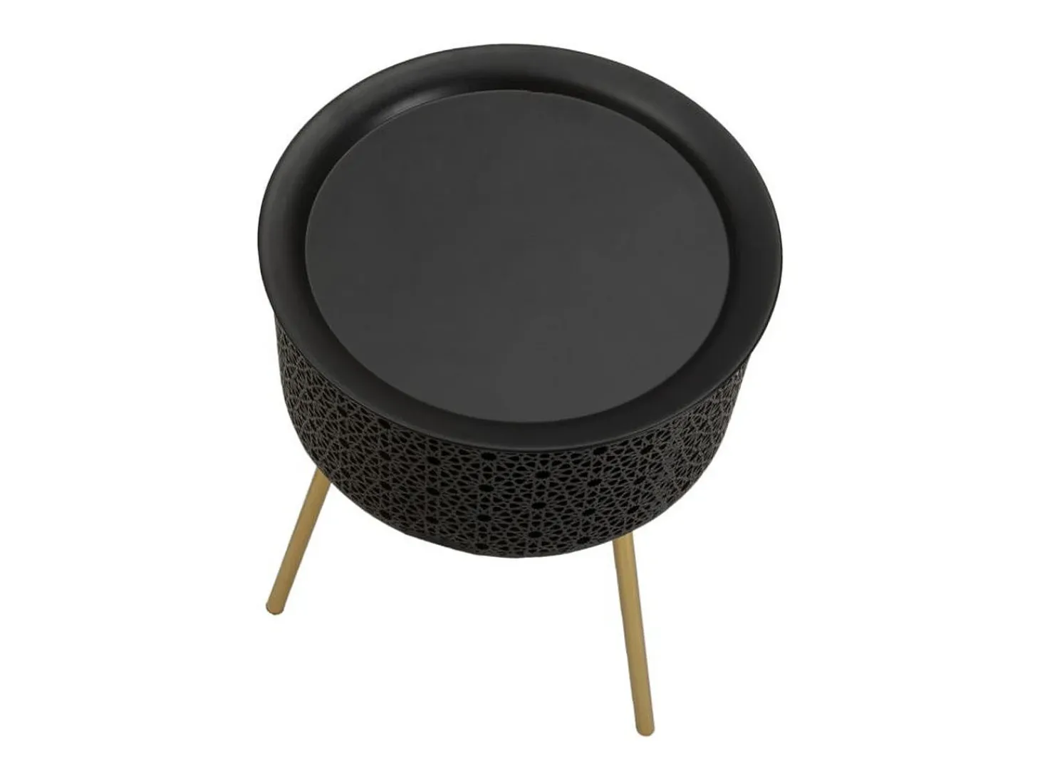 Mesa de Centro VKH523, Preto, 35x35x50 cm, Kendra Home