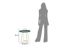 Mesa de Centro VKH525, Verde, 45x45x59 cm, Kendra Home