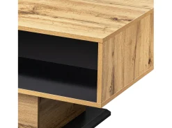 Mesa de centro 100x60cm com gaveta, madeira natural clara
