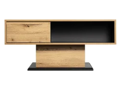 Mesa de centro 100x60cm com gaveta, madeira natural clara