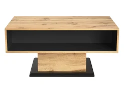 Mesa de centro 100x60cm com gaveta, madeira natural clara