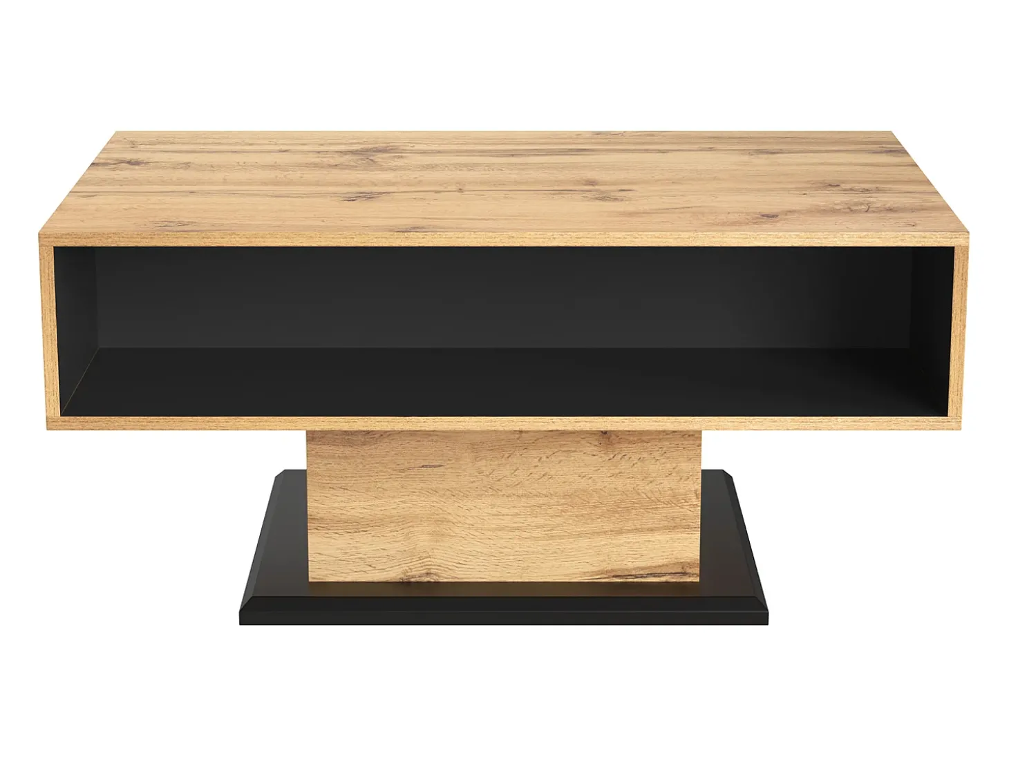 Mesa de centro 100x60cm com gaveta, madeira natural clara
