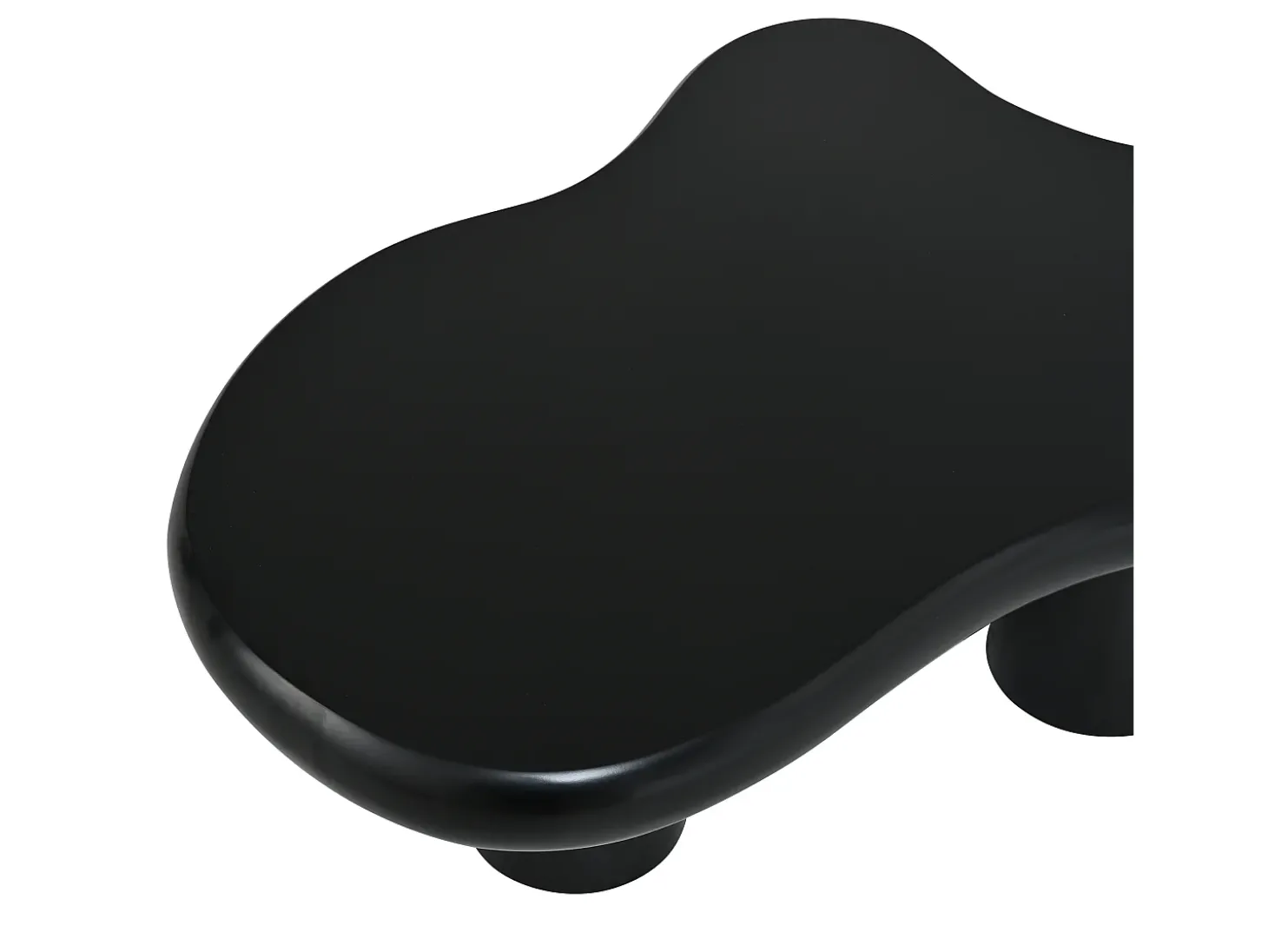 Mesa de centro 97x67x32 cm - Forma de nuvem - Acabamento laqueado - MDF - Preto