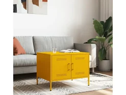 Mesa de centro 68x50x50,5 cm aço amarelo mostarda PT481669