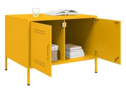 Mesa de centro 68x50x50,5 cm aço amarelo mostarda PT481669