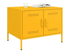 Mesa de centro 68x50x50,5 cm aço amarelo mostarda PT481669